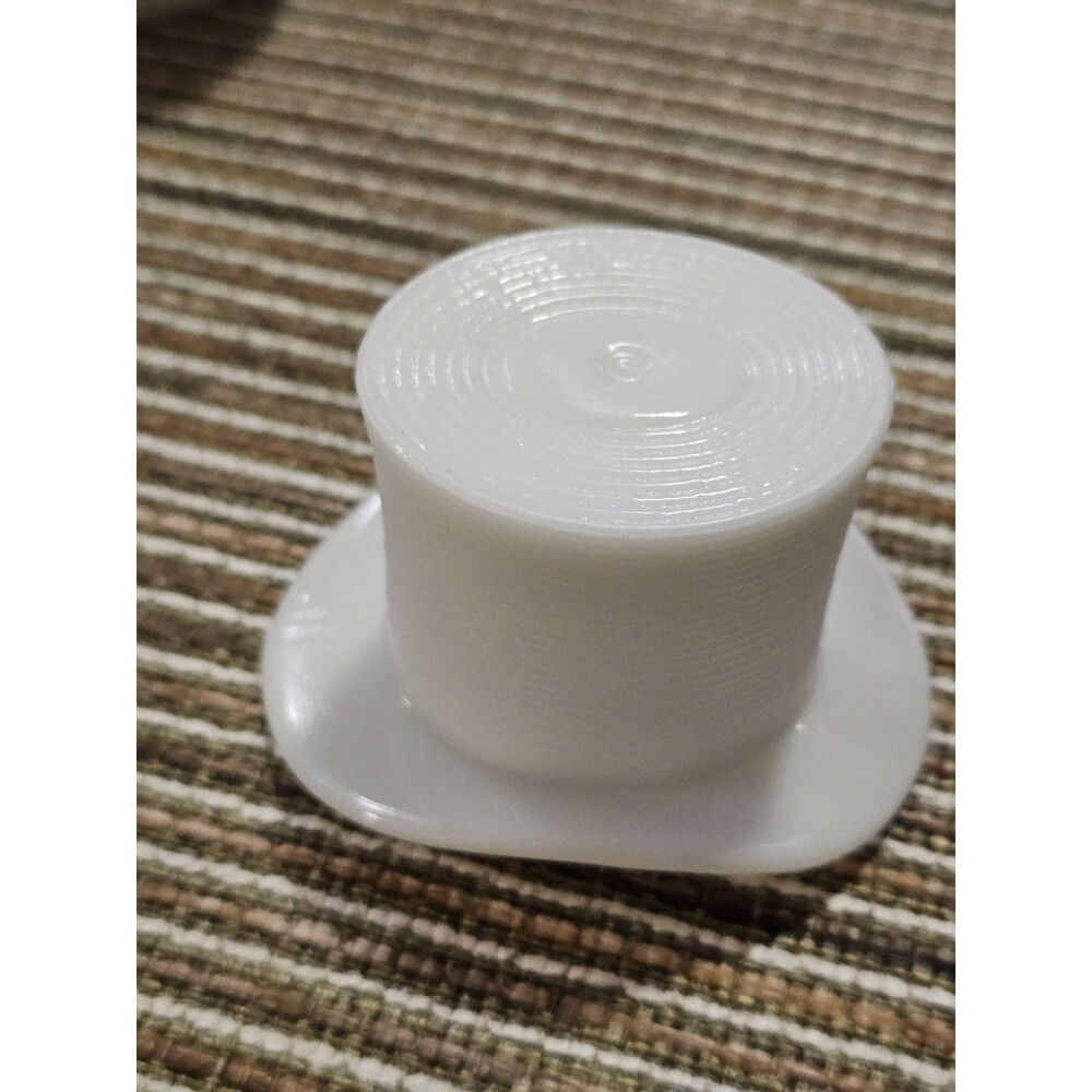 Vintage White Milk Glass Top Hat Toothpick Match Holder